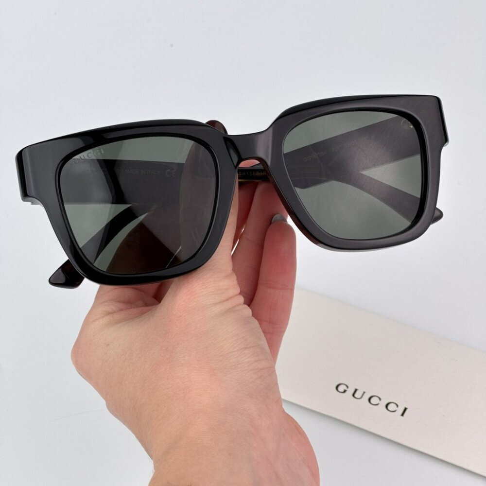Gucci GG1670SK 001 BRAND NEW Sunglasses Black Havana Grey Unisex Square